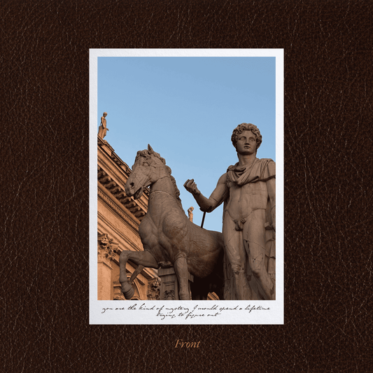 Equestrian statue of Castor at Piazza del Campidoglio, under the clear light of Rome – Des Épigraphes. Captured by Tolga Avan.