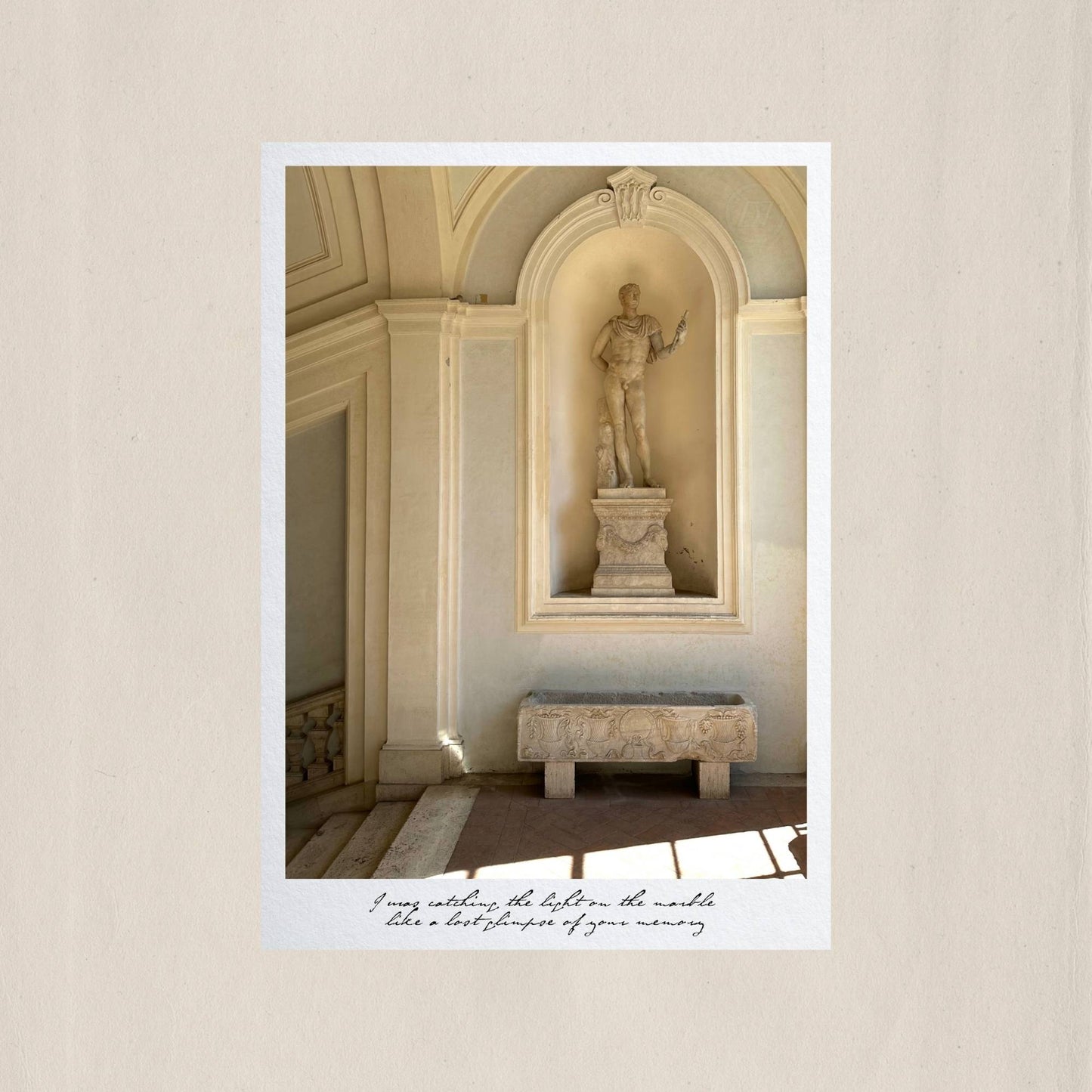Marble stillness in the afternoon light of Museo Corsini, Rome – Des Épigraphes. Captured by Tolga Avan.
